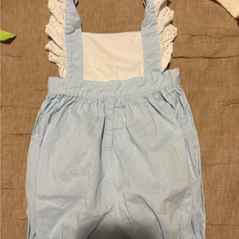 Charming Sky Blue Kids Overalls with Lace